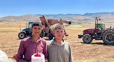 Mercimek tarlasında kavurucu sıcak altında doğum günü sürprizi