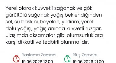 Meteoroloji Denizli için yerel kuvvetli sağanak ve dolu uyarısı yaptı