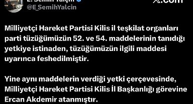 MHP Kilis İl Teşkilatı feshedildi
