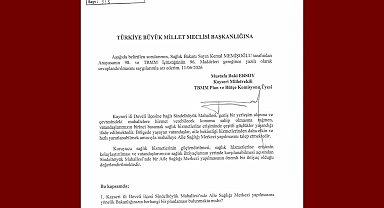 MHP'li Ersoy, Sindelhöyük Mahallesi'nin aile sağlığı merkezi talebini TBMM'ye taşıdı