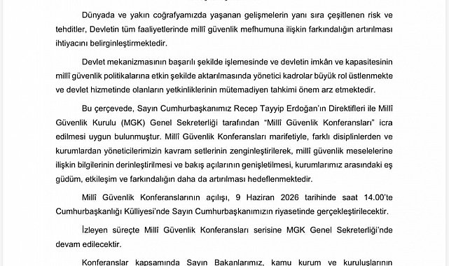 Milli Güvenlik Konferansları yarın başlıyor