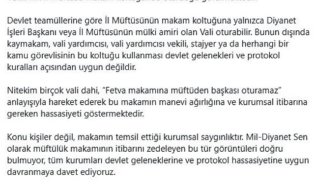 Müftülük makamı tartışması: "Fetva makamına müftüden başkası oturamaz"
