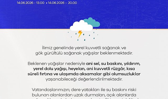 Niğde Valiliği'nden kuvvetli yağış uyarısı