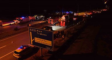 Rize'de 3 kişini hayatını kaybettiği, 4 kişinin ise yaralandığı kaza yeri havadan görüntülendi