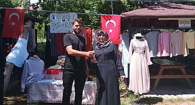 Sandıklı'da dikiş nakış kursu sergisi yoğun ilgi gördü