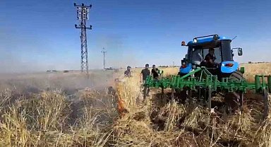 Şanlıurfa'da onlarca dönümlük arpa ekili tarla kül oldu