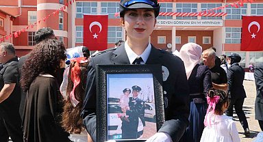 Şehit babasının izinden giderek polis oldu