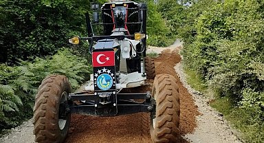 Sinop kırsalında yol çalışmaları
