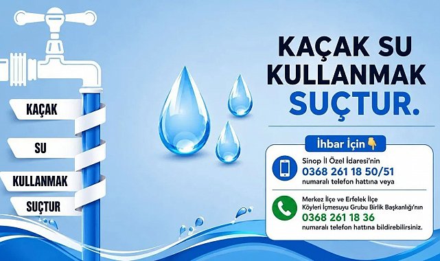 Sinop'ta kaçak su kullanan 8 haneye toplam 280 bin TL para cezası