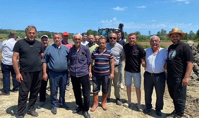 Sinop'ta sulama hattı patladı, çeltik üreticisi tepki gösterdi