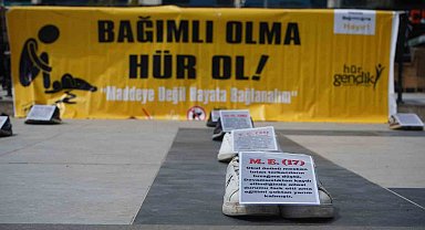 Şırnak'ta uyuşturucuya karşı dikkat çeken sergi: "Bağımlı olma, hür ol"