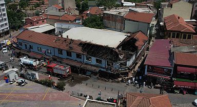 Tarihi çarşıdaki acı bilanço ortaya çıktı: Küle dönen 6 işletme havadan görüntülendi