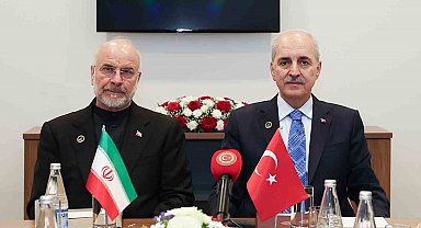 TBMM Başkanı Kurtulmuş, Bakü'de İran Meclis Başkanı Galibaf ile görüştü