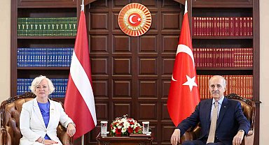 TBMM Başkanı Kurtulmuş, Letonya Parlamentosu Başkanı Mieria ile görüştü