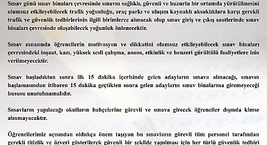 Tekirdağ Valiliği Duyurdu: Sınav saatlerinde gürültülü faaliyetlere yasak