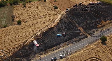 Tekirdağ'da tarım arazisinde çıkan yangın kısa sürede söndürüldü