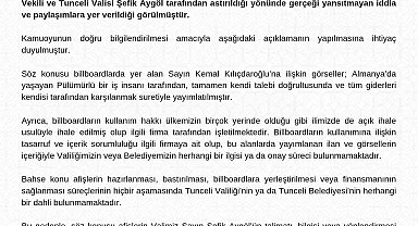 Tunceli Valiliğinden afiş açıklaması