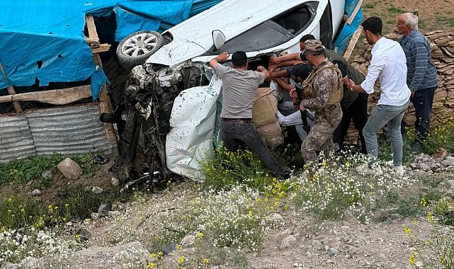 Tuzluca-Iğdır karayolunda otomobil şarampole devrildi: 2 yaralı