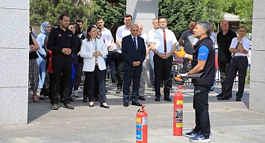 Valilikte yangın tatbikatı