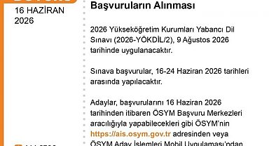 YÖKDİL başvuruları başladı