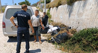 Yol kenarına atık bırakanlara cezai işlem uygulandı
