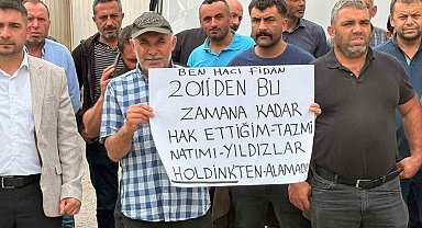 Yozgat'ta 4 aydır maaşlarını alamadıklarını ileri süren maden işçileri işvereni protesto etti