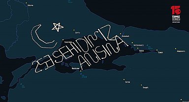 15 Temmuz şehitleri anısına İHA'lardan 253 kilometrelik rotada ay-yıldızlı radar izi