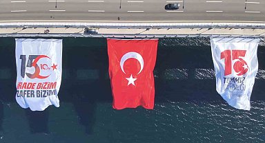 15 Temmuz'un 10'uncu yılı anısına Çanakkale Köprüsü'nde Türk bayrağı dalgalandırıldı