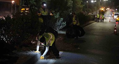 150 kişilik ekiple Emin Anter Bulvarı'nda gece mesaisi
