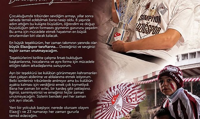Ahmet Ertuğrul'dan Elazığspor'a veda