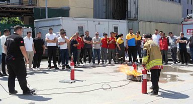 Akaryakıt istasyonu çalışanlarına yangın güvenliği eğitimi