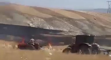 Ankara'da ekili arazide yangın