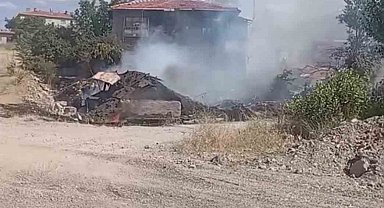 Ankara'da otları temizlemek için yakılan ateş eve sıçradı