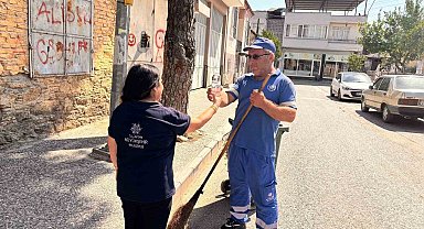 Aydın Büyükşehir ve ASKİ personellerine sıcak havada su desteği
