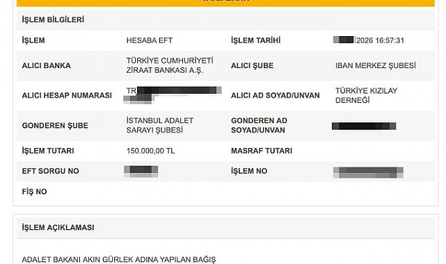 Bakan Gürlek, Kızılay'a 150 bin lira bağışladı