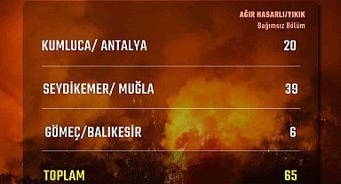 Bakan Kurum: "Antalya, Muğla ve Balıkesir'de yangınlarda 65 bağımsız bölüm ağır hasar aldı ya da yıkıldı"