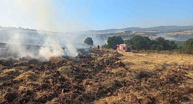 Bandırma'da buğday tarlasında çıkan yangın ekiplerin müdahalesiyle söndürüldü