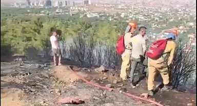 Başkarçı Dağında çıkan orman yangını kısa sürede kontrol altına alındı