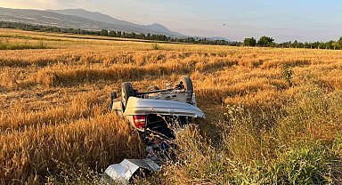 Bolu'da tarlaya uçan otomobil hurdaya döndü: Sürücü kayıplara karıştı