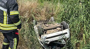 Burdur'da otomobil kanala düştü: 2 yaralı