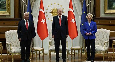 Cumhurbaşkanı Erdoğan, AB Komisyonu Başkanı Leyen ve AB Konseyi Başkanı Costa'yı kabul etti