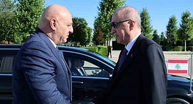 Cumhurbaşkanı Erdoğan, Lübnan Cumhurbaşkanı Avn'i törenle karşıladı
