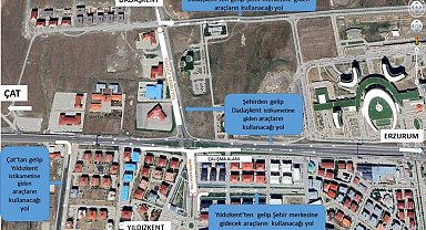 Dadaşkent-Yıldızkent bağlantısını sağlayan dönel kavşağa geçici düzenleme geldi