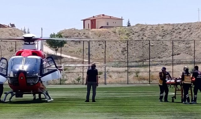 Darende'de evde düşen 98 yaşındaki kadın hava ambulansıyla Malatya'ya sevk edildi