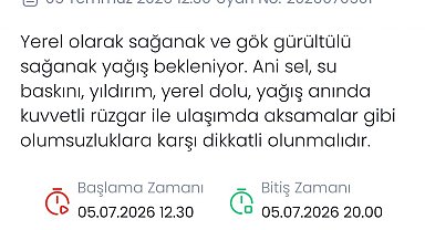 Denizli için kuvvetli yağış ve sel uyarısı