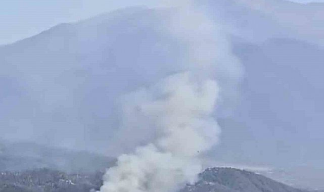 Denizli'de ormanlık alana yakın bölgede arazi yangını çıktı