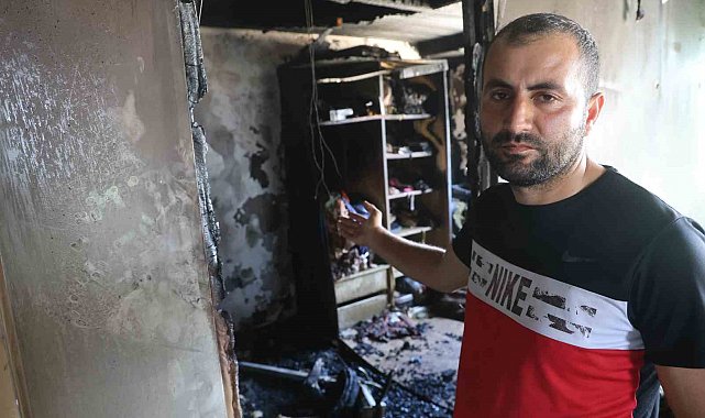 Depremde annesini, babasını ve kardeşini kaybeden adamın yuvası yangında küle döndü