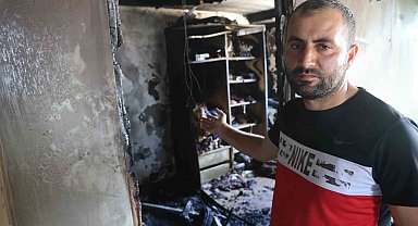 Depremde annesini, babasını ve kardeşini kaybeden adamın yuvası yangında küle döndü