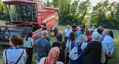 Düzce'de ilk kez yetişen siyez buğdayının hasadı yapıldı