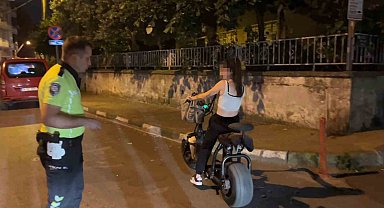 Elektrikli bisiklet sürücüsü alkollü çıktı, "Eve gidiyordum" dedi